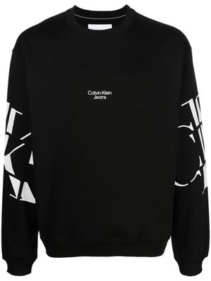 Calvin Klein Jeans logo-print crew-neck sweatshirt - Black