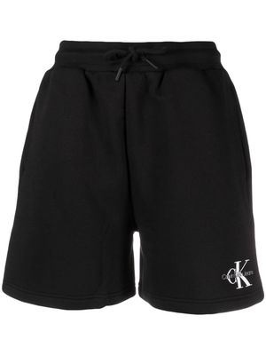 Calvin Klein Jeans logo-print drawstring-waist shorts - Black