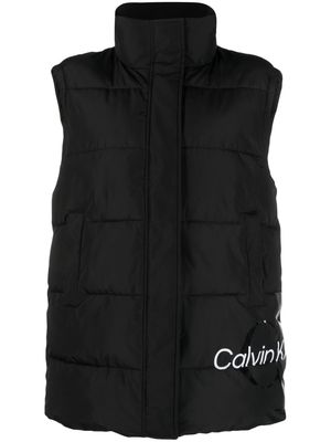 Calvin Klein Jeans logo-print puffer gilet - Black