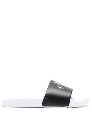 Calvin Klein Jeans logo-print recycled polyester slides - Black