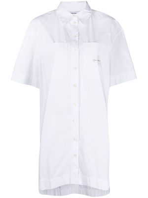 Calvin Klein Jeans logo-print shirt dress - White