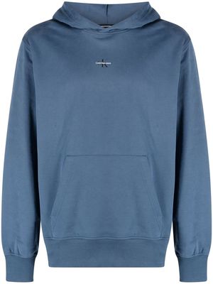 Calvin Klein Jeans micro-monologo cotton hoodie - Blue
