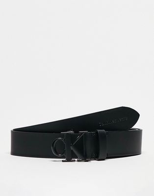 Calvin Klein Jeans monogram leather 35mm belt in black