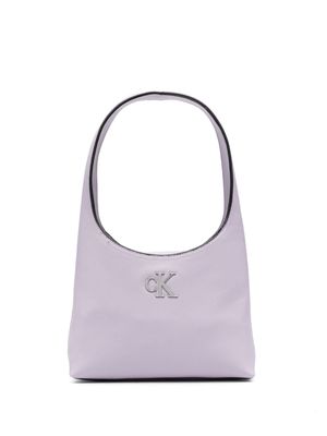 Calvin Klein Jeans monogram-plaque shoulder bag - Purple