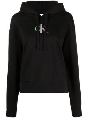 Calvin Klein Jeans monogram-print long-sleeve hoodie - Black