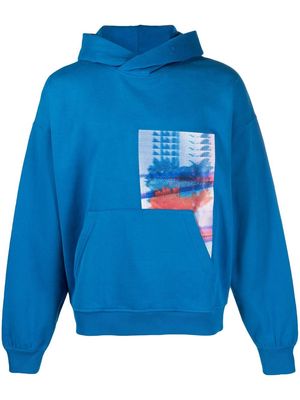 Calvin Klein Jeans motion floral-print hoodie - Blue