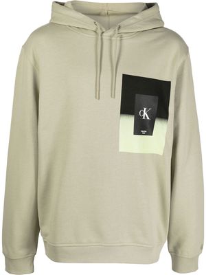 Calvin Klein Jeans Ombre logo-print hoodie - Green