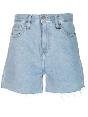Calvin Klein Jeans raw-cut edge denim shorts - Blue