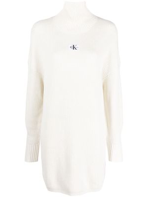 Calvin Klein Jeans ribbed-knit jumper dress - White
