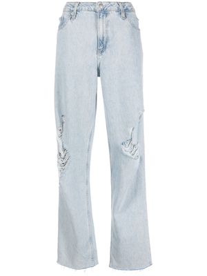 Calvin Klein Jeans ripped wide-legged jeans - Blue