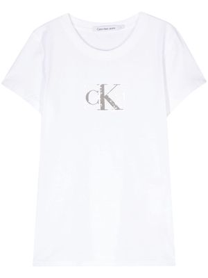 Calvin Klein Jeans sequin-detailed logo-print T-shirt - White