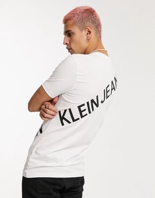 Calvin Klein Jeans stretch logo t-shirt in white