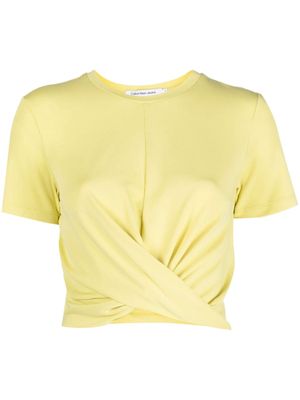 Calvin Klein Jeans twist-detailing round-neck T-shirt - Yellow