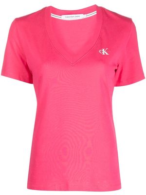Calvin Klein Jeans V-neck short-sleeved T-shirt - Pink