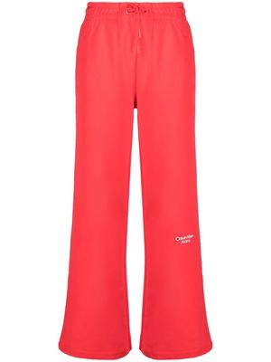 Calvin Klein Jeans wide-leg cotton track pants - Red