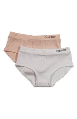 Calvin Klein Kids' Assorted 2-Pack Lounge Hipster Panties in Crystal Pink/White