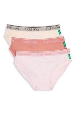 Calvin Klein Kids' Assorted 3-Pack Bikini Briefs in Crystal Pink/Rose Dawn/Beige