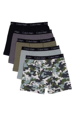 Calvin Klein Kids' Assorted 5-Pack Boxer Briefs in Olivine/slate/hg/mgnt/blk Arch