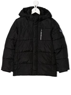 Calvin Klein Kids chest logo-print padded jacket - Black