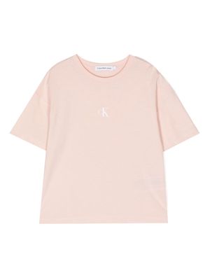 Calvin Klein Kids CK logo-appliqué cotton T-shirt - Pink