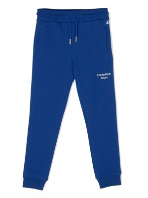 Calvin Klein Kids embroidered-logo track-pants - Blue