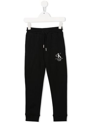 Calvin Klein Kids foil logo-print track pants - Black