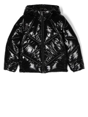 Calvin Klein Kids glossy padded jacket - Black
