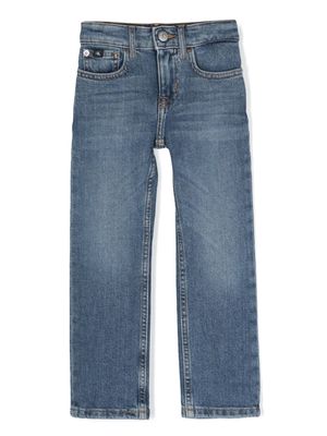 Calvin Klein Kids high-rise straight-leg jeans - Blue