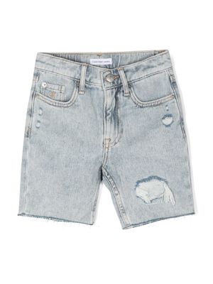 Calvin Klein Kids light-wash denim shorts - Blue