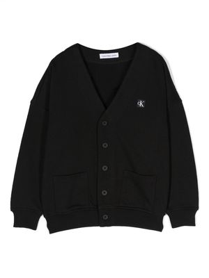 Calvin Klein Kids logo-appliqué buttoned cardigan - Black