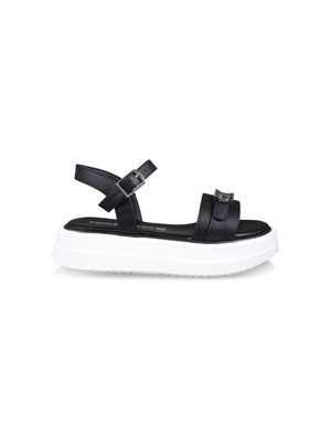 Calvin Klein Kids logo-appliqué flatform sandals - Black