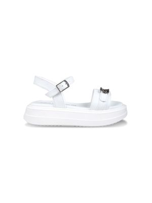 Calvin Klein Kids logo-appliqué flatform sandals - White