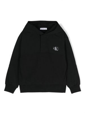 Calvin Klein Kids logo-appliqué hoodie - Black