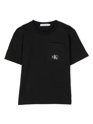 Calvin Klein Kids logo-badge cotton T-shirt - Black