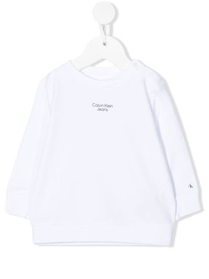 Calvin Klein Kids logo crew-neck sweatshirt - White
