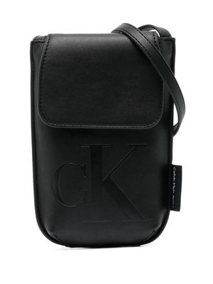 Calvin Klein Kids logo debossed crossbody bag - Black
