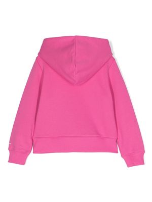 Calvin Klein Kids logo-embossed jersey hoodie - Pink