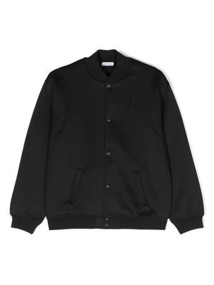 Calvin Klein Kids logo-embroidered bomber jacket - Black