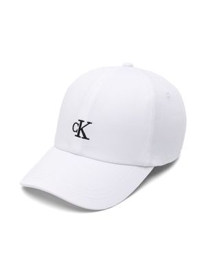 Calvin Klein Kids logo-embroidered cotton cap - White