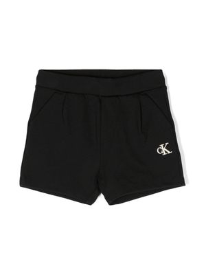 Calvin Klein Kids logo-embroidered jersey shorts - Black