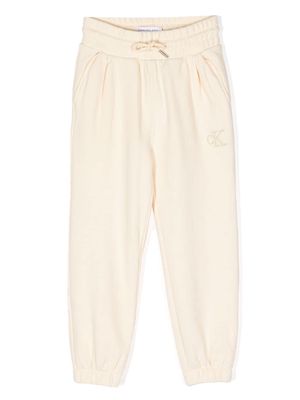 Calvin Klein Kids logo-embroidered pleated track pants - Yellow