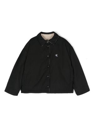 Calvin Klein Kids logo-embroidered reversible jacket - Black