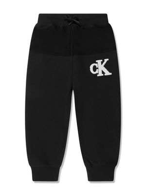 Calvin Klein Kids logo-patch cotton trackpants - Black