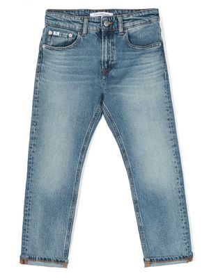Calvin Klein Kids logo-patch dad-fit jeans - Blue