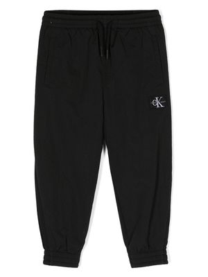 Calvin Klein Kids logo-patch drawstring track pants - Black
