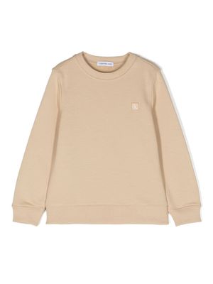 Calvin Klein Kids logo-patch jersey sweatshirt - Neutrals