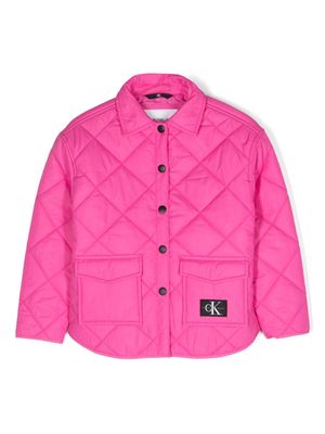 Calvin Klein Kids logo-patch padded jacket - Pink