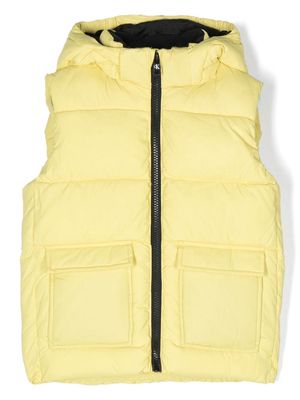 Calvin Klein Kids logo patch padded jacket - Yellow