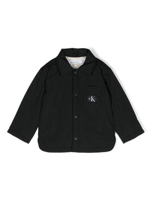 Calvin Klein Kids logo-patch shirt jacket - Black