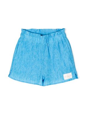 Calvin Klein Kids logo-patch smart shorts - Blue